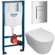 Инсталляция Grohe 38811000 + унитаз Bloomix Ultra MD1204T/UF3 безободковый торнадо с сиденьем