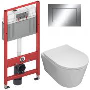 Инсталляция TECE 9400412 + унитаз Bloomix Ultra MD1204T/UF3 безободковый торнадо с сиденьем