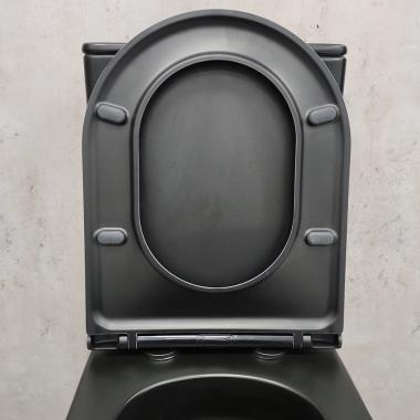 Унитаз Bloomix Black Barron 3.0 AD3091MBT/UF1 безободковый торнадо