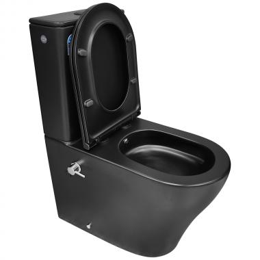 Унитаз Bloomix Black Barron 3.0 AD3091SBT/UF1 Ceramic+ безободковый торнадо с функцией биде и смесителем