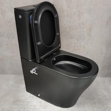 Унитаз Bloomix Black Barron 3.0 AD3091SBT/UF1 Ceramic+ безободковый торнадо с функцией биде и смесителем
