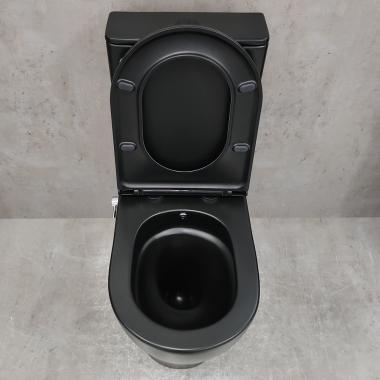 Унитаз Bloomix Black Barron 3.0 AD3091SBT/UF1 Ceramic+ безободковый торнадо с функцией биде и смесителем