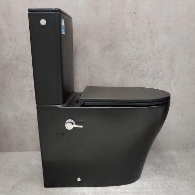 Унитаз Bloomix Black Barron 3.0 AD3091SBT/UF1 Ceramic+ безободковый торнадо с функцией биде и смесителем