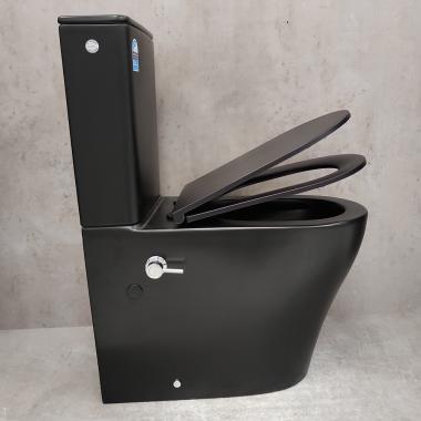 Унитаз Bloomix Black Barron 3.0 AD3091SBT/UF1 Ceramic+ безободковый торнадо с функцией биде и смесителем