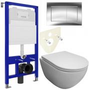 Инсталляция Bloomix Lolita 52 BL70011 + кнопка смыва Bloomix Lolita BL70012CH + унитаз Bloomix Altair 3.0 AD1255T/UF1 безободковый торнадо с сиденьем