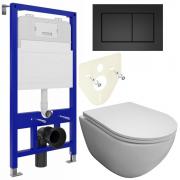 Инсталляция Bloomix Lolita 52 BL70011 + кнопка смыва Bloomix Lolita BL70013BM + унитаз Bloomix Altair 3.0 AD1255T/UF1 безободковый торнадо с сиденьем