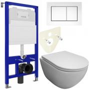 Инсталляция Bloomix Lolita 52 BL70011 + кнопка смыва Bloomix Lolita BL70020WM + унитаз Bloomix Altair 3.0 AD1255T/UF1 безободковый торнадо с сиденьем