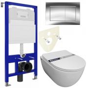 Инсталляция Bloomix Lolita 52 BL70011 + кнопка смыва Bloomix Lolita BL70012CH + унитаз Bloomix Diva MD1211R/UF3 безободковый с сиденьем