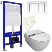 Инсталляция Bloomix Lolita 52 BL70011 + кнопка смыва Bloomix Lolita BL70020WM + унитаз Bloomix Diva MD1211R/UF3 безободковый с сиденьем