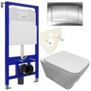 Инсталляция Bloomix Lolita 52 BL70011 + кнопка смыва Bloomix Lolita BL70012CH + унитаз Bloomix Regnum 1202 безободковый с сиденьем