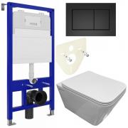 Инсталляция Bloomix Lolita 52 BL70011 + кнопка смыва Bloomix Lolita BL70013BM + унитаз Bloomix Regnum 1202 безободковый с сиденьем