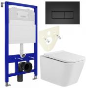 Инсталляция Bloomix Lolita 52 BL70011 + кнопка смыва Bloomix Belly BL70203BM + унитаз Bloomix Regnum MD1205T/UF01 безободковый торнадо с сиденьем