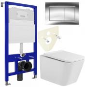 Инсталляция Bloomix Lolita 52 BL70011 + кнопка смыва Bloomix Lolita BL70012CH + унитаз Bloomix Regnum MD1205T/UF01 безободковый торнадо с сиденьем