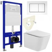 Инсталляция Bloomix Lolita 52 BL70011 + кнопка смыва Bloomix Lolita BL70020WM + унитаз Bloomix Regnum MD1205T/UF01 безободковый торнадо с сиденьем