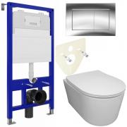 Инсталляция Bloomix Lolita 52 BL70011 + кнопка смыва Bloomix Lolita BL70012CH + унитаз Bloomix Ultra MD1204R/UF3 безободковый с сиденьем